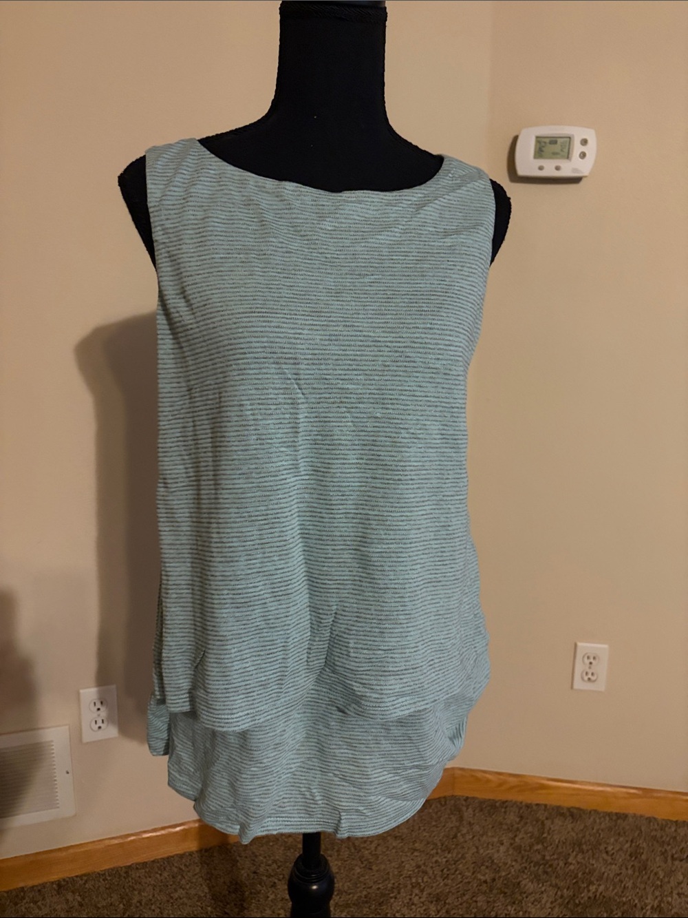 Pure Jill Ribbed Sleeveless Tank in Pale Aqua